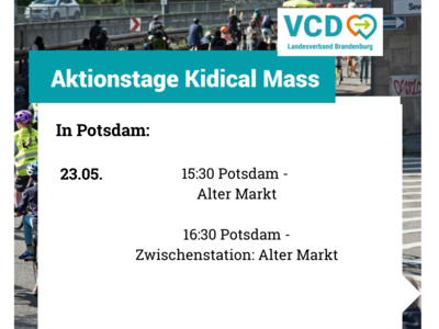 Die Kidical Mass in Potsdam fängt um 15:30 Uhr auf dem Alten Markt vor dem Landtag an. Dieser dient auch 16:30 Uhr als Zwischenstation.